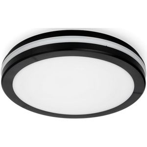 LED Badkamer plafondlamp LED/18W/230V IP65 diameter 30 cm zwart