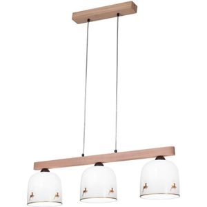 Kolarz A1352.83.Au.100 - Hanglamp aan een koord NONNA 3xE27/60W/230V hert eiken/wit/goud