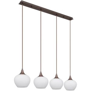 Globo 15548-4HC - Hanglamp aan een koord MAXY 4xE27/40W/230V wit/bruin