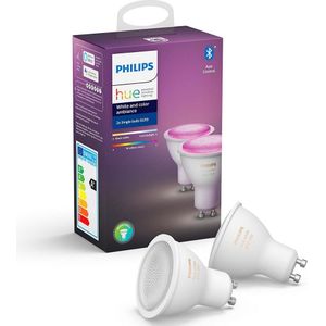 SET 2x LED Lamp dimbaar Philips HUE WHITE AND COLOR AMBIANCE GU10/4,3W/230V