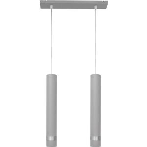 LED Hanglamp aan een koord TUBA 2xGU10/4,8W/230V grijs/mat chroom