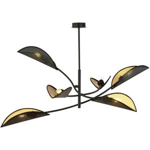 Hanglamp met vaste pendel LOTUS 6xE14/10W/230V zwart/goud