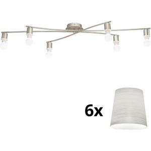 Eglo - LED Plafondlamp MY CHOICE 6xE14/4W/230V  chroom/crème