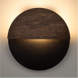 LED wand verlichting LUNA LED/7W/230V diameter 26 cm zwart/bruin
