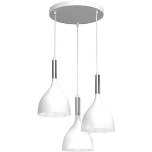 Hanglamp aan een koord NOAK 3xE27/15W/230V wit/chroom
