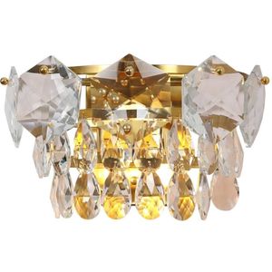 Kristallen wandlamp SELENA 2xE14/40W/230V goud