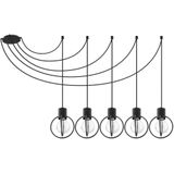 Hanglamp aan een koord AURA 5xE27/60W/230V zwart