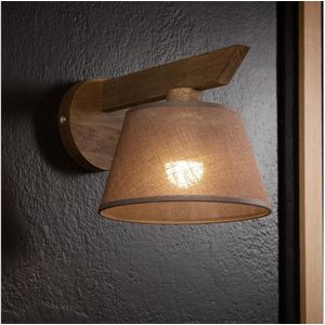 Brilagi - ANTHONY - LED Wandlamp - Eiken Walnoot - 1xE14/40W/230V