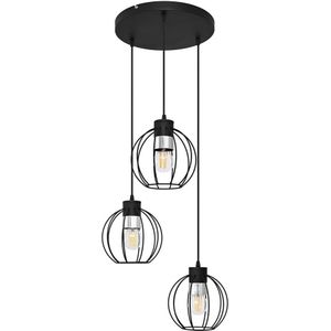 Hanglamp aan een koord STARLIGHT 3xE27/60W/230V zwart/zilver