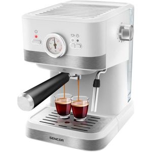 Sencor espressomachine 1050W/230V wit/mat chroom, hendelbediening