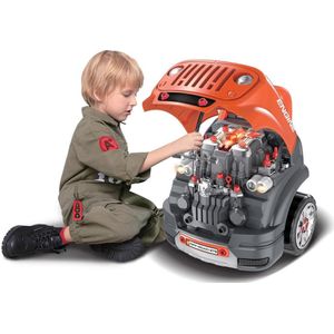 Kinderauto reparatiewerkplaats oranje/grijs