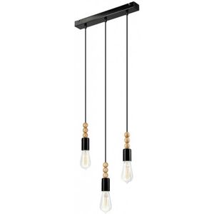 Hanglamp aan een koord SIMON 3xE27/60W/230V zwart - FSC gecertificeerd