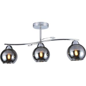 Hanglamp met vaste pendel CONNOR 3xE27/15W/230V glanzend chroom/grijs