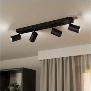 EGLO Zeraco Led-plafondlamp, 6 spots van metaal en kunststof, woonkamerlamp in nikkel-mat, spots inclusief GU10-lampen, warmwit EGLO Zeraco Led-plafondlamp, 6 spots van metaal en kunststof, woonkamerlamp in nikkel-mat, spots inclusief GU10-lampen, warmwit