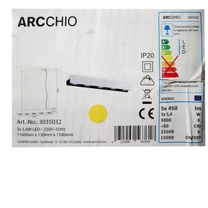 Arcchio - Dimbare LED hanglamp aan een koord OLINKA 5xLED/5,4W/230V