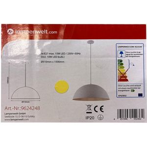 Lampenwelt - LED Hanglamp aan een koord 1xE27/10W/230V
