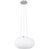 EGLO Optica - Hanglamp - 2 Lichts - Ø350mm. - Nikkel-Mat - Wit