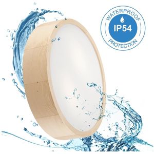 Badkamer plafondlamp NATURAL 3xE27/15W/230V IP54 grenen ø 37 cm