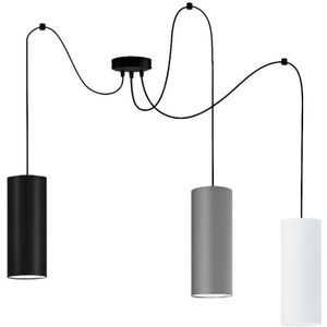 Hanglamp aan een koord ZIK 3xE27/40W/230V zwart/wit/grijs