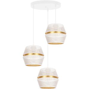 Hanglamp aan een koord PARIJS 3xE27/60W/230V diameter 45 cm wit/goud