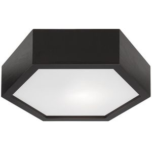Plafond Lamp HEX 1xE27/60W/230V d. 32 cm dennen zwart