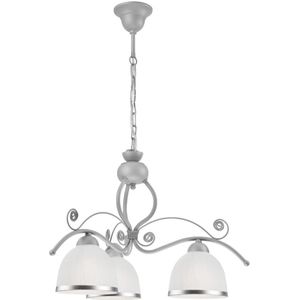 Zilveren Hanglamp aan ketting RETRO II 3x E27 / 60W / 230V