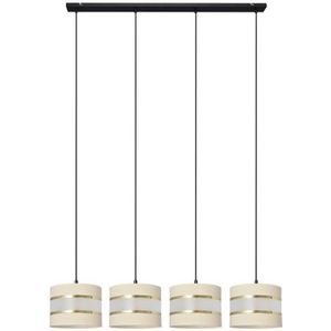 Hanglamp aan een koord HELEN 4xE27/60W/230V crème/zwart/gouden