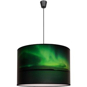 Duolla - Zwart Groene Hanglamp aan een koord PRINT L 1x E27 / 40W / 230V