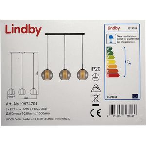 Lindby - Hanglamp aan een koord YELA 3xE27/60W/230V