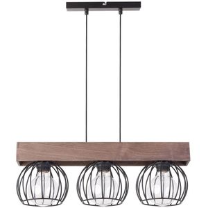 Hanglamp aan een koord MILAN 3xE27/60W/230V hout