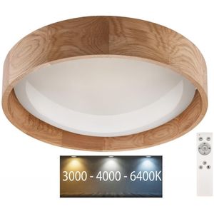 Brilagi - Dimbare LED Plafond Lamp MANAROLA LED/24W/230V eiken + afstandsbediening