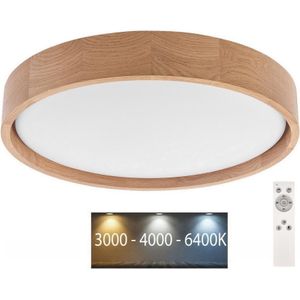 Brilagi - Dimbare LED Plafond Lamp MANAROLA LED/24W/230V eiken + afstandsbediening