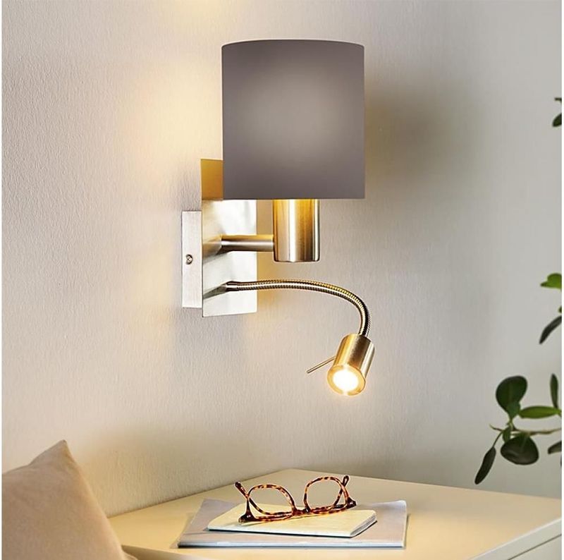 EGLO - Pasteri - Wandlamp - Grijs - 38 cm - E27 LED
