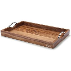 Continenta C4867 - Dienblad met metalen handvatten 53x36 cm acacia