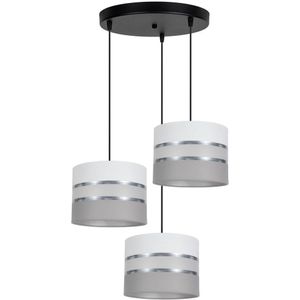 Hanglamp aan een koord CORAL 3xE27/60W/230V wit/grijs