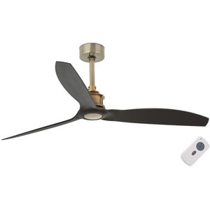 FARO 33417 - Plafondventilator JUST FAN zwart/goud + afstandsbediening