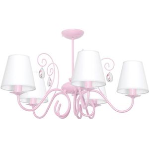 Hanglamp kinderkamer LAURA 5xE14/60W/230V lichtroze