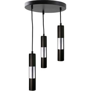 Hanglamp aan koord MAGNUMA 3xGU10/50W/230V zwart/glanzend chroom