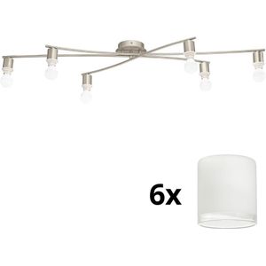 Eglo - LED Plafondlamp MY CHOICE 6xE14/4W/230V  chroom/wit