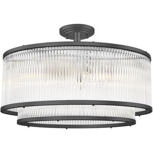 Zuma Line C0528-06H-P7AC - Hanglamp met vaste pendel SERGIO 6xE14/60W/230V zwart