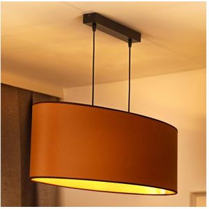 Duolla - Hanglamp aan een koord OVAL VEGAN 2xE27/15W/230V bruin