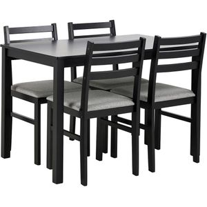Set van eettafel en 4 stoelen EMILY zwart