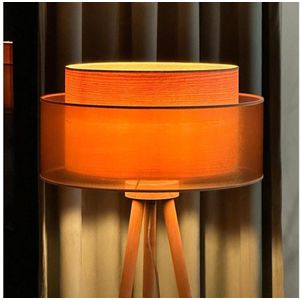 Duolla - Staande Lamp WOOD BOHO 1xE27/15W/230V koper/bruin/beige