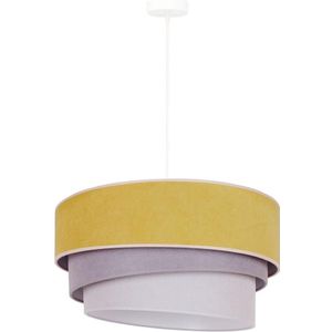 Duolla - Hanglamp aan een koord TRIO 1xE27/15W/230V diameter 45 cm geel/grijs/wit