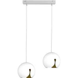 Hanglamp aan een koord MALAG 2xE27/60W/230V wit