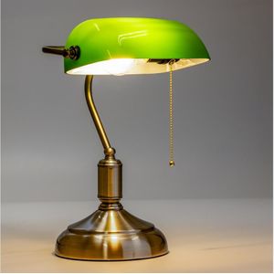 Brilagi - BANK OFFICE - Bureaulamp - Messing/Groen - 1xE27/60W/230V