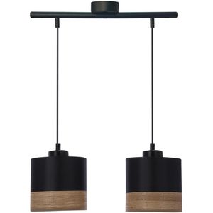 Hanglamp aan een koord PORTO 2xE27/60W/230V zwart/bruin