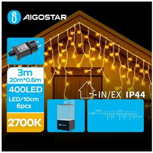 Aigostar - LED Kerst lichtsnoer voor buiten 400xLED/8 Functies 23x0,6m IP44 warm wit