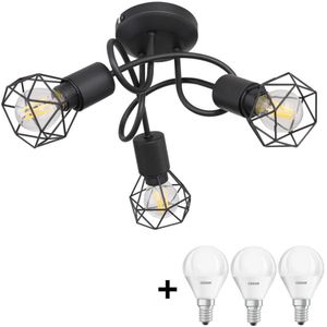 Globo - LED Bevestigde Hanglamp XARA 3xE14/5W/230V zwart