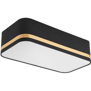 Plafondlamp SIRJA SQUARE STRIPE 2xE27/15W/230V zwart/goud